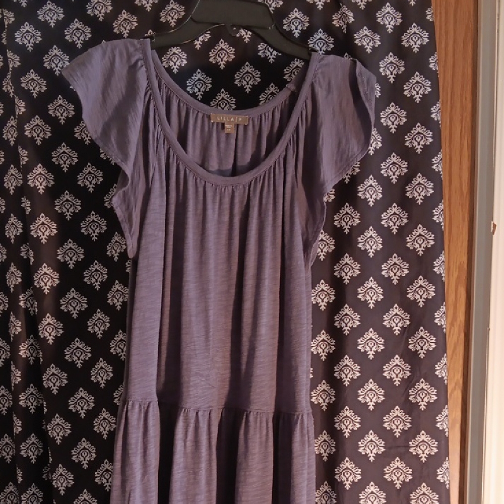 Lilla P Purple Flutter Sleeve Blouse